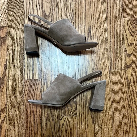 Prada Shield Suede Calzature Donna Camoscio Slingback Heels - Picture 7 of 9